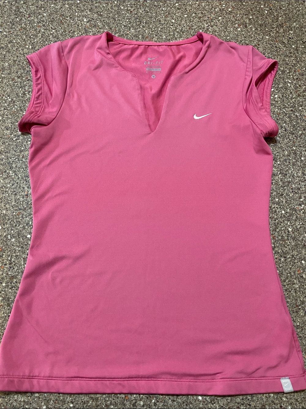 Nike Pink Dri-FIT Short Sleeve V-Notch Top